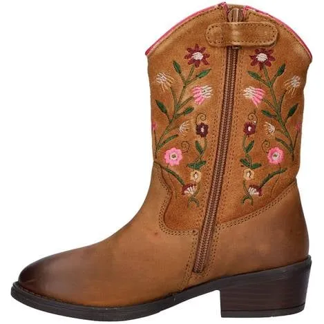 Nelson Kids western leren laarzen met borduursels - cognac, foto 2