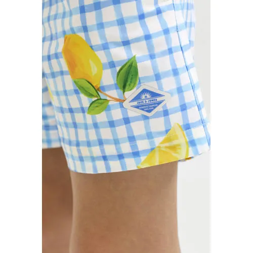 Jack & Jones JUNIOR zwemshort lichtblauw/geel/wit, foto 6