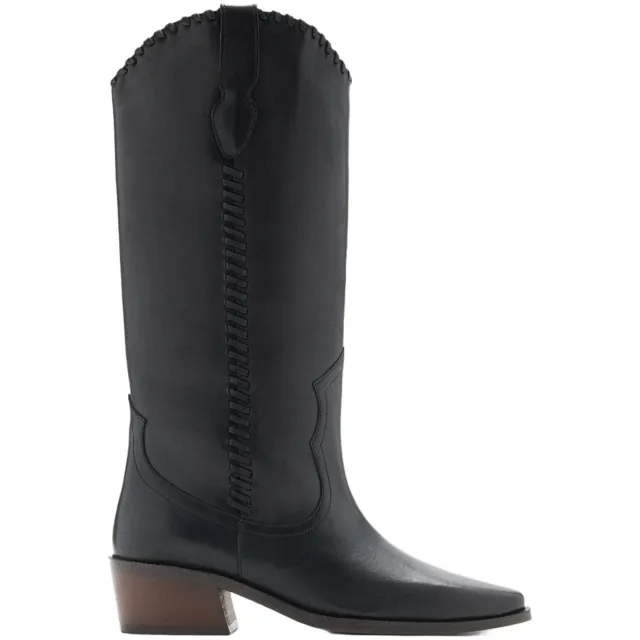 Mango TEEN western leren laarzen - zwart