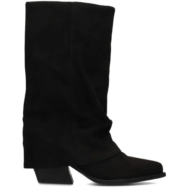 POSH by Poelman Lois suèdelook cowboy boots met blokhak - zwart
