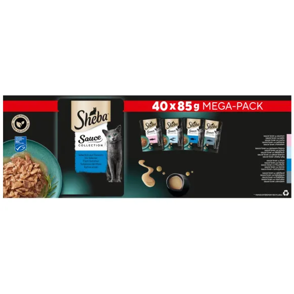 Sheba Sauce Collection natvoer kat selectie in saus vis