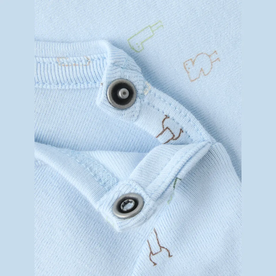 NAME IT BABY katoenen gebreide romper met print - lichtblauw, foto 5