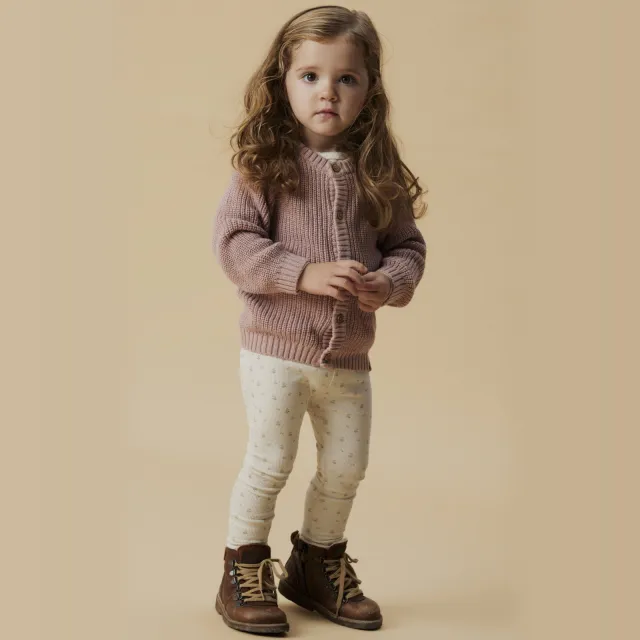 Lil' Atelier MINI NMFGAGO legging ecru Ecru/lichtroze