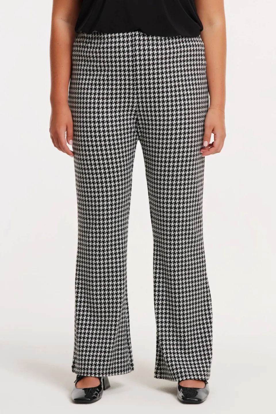 Yoek Check bootcut pantalon zwart, foto 4