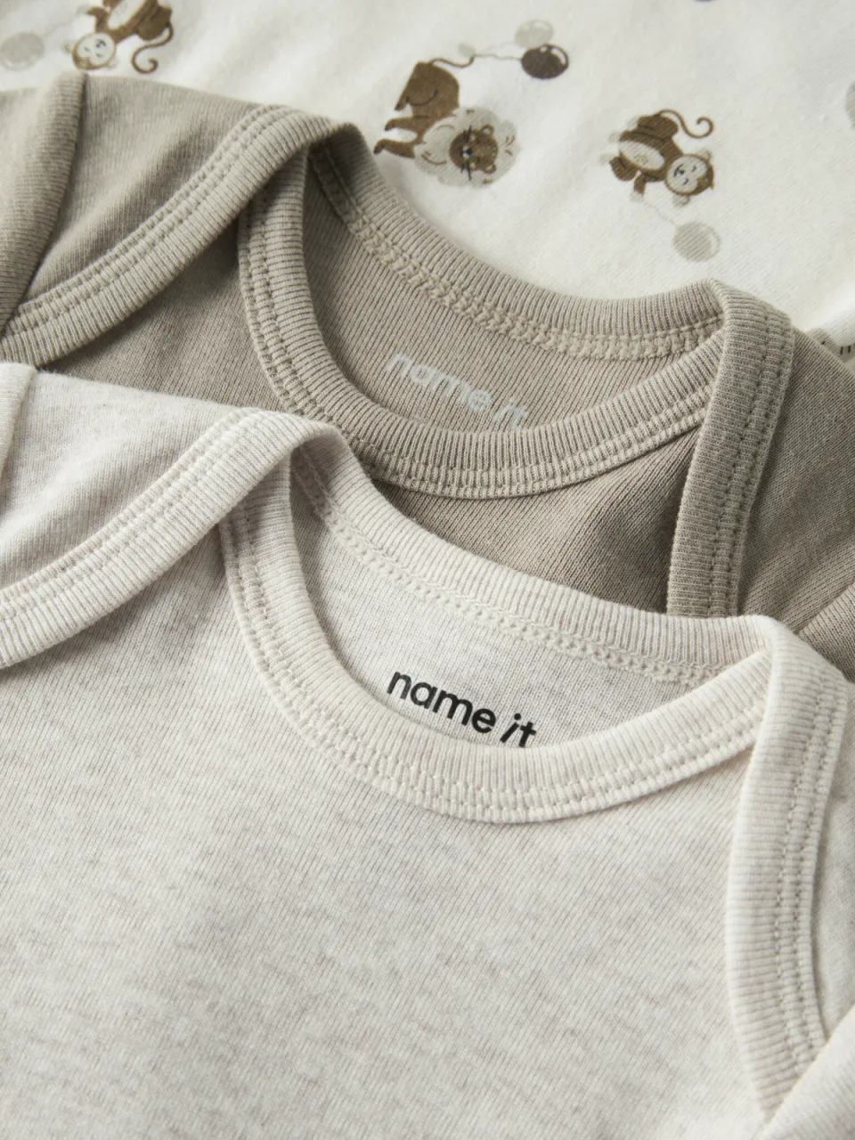 NAME IT BABY romper - groen/wit/grijs (set van 3), foto 5