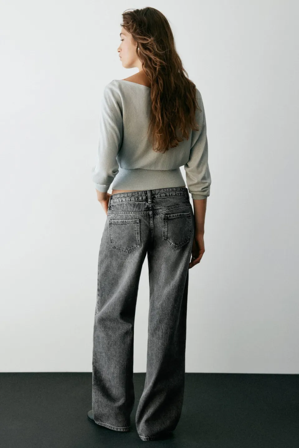 Mango TEEN wide leg jeans met studs - grey denim, foto 3
