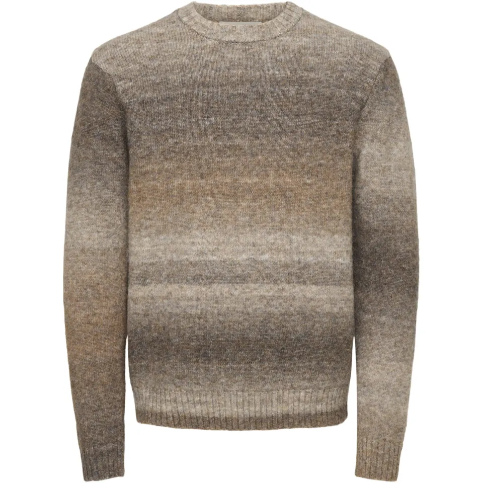 Only & Sons regular fit gebreide trui met wol - coffee bean, foto 2