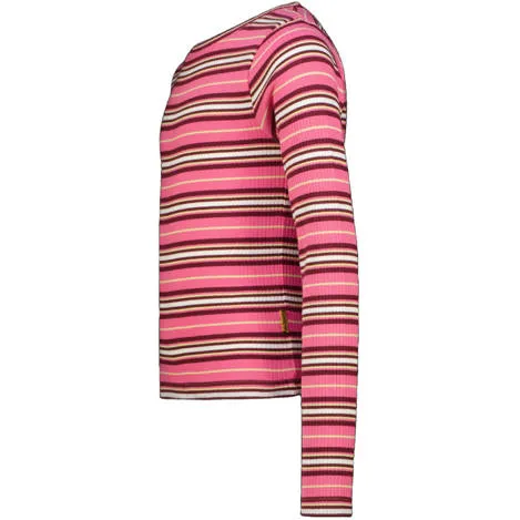 Vingino gestreepte longsleeve roze/rood/offwhite, foto 2