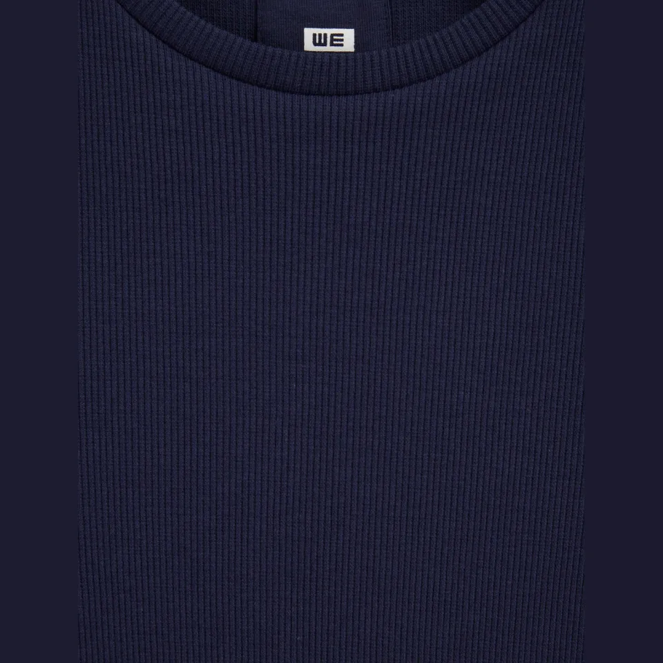WE Fashion t-shirt met ruches donkerblauw, foto 7