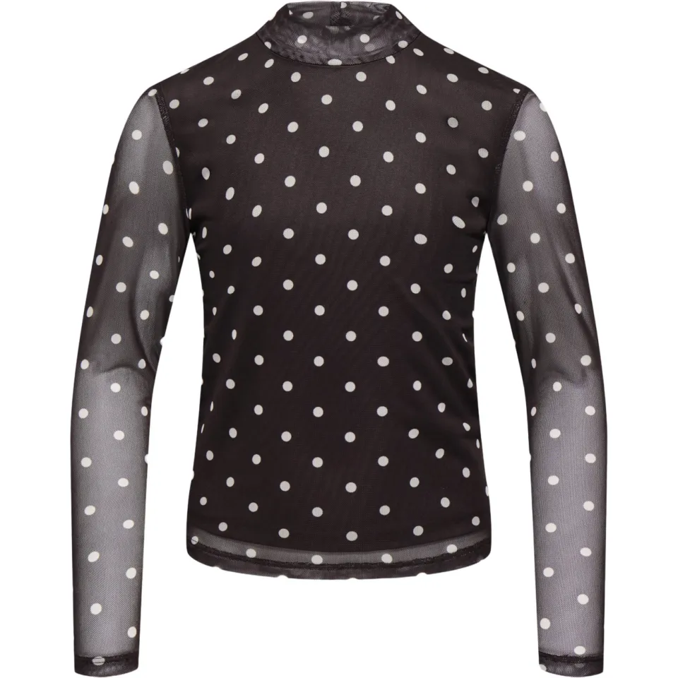 Only semi-transparante top met stippen donkerbruin, foto 2