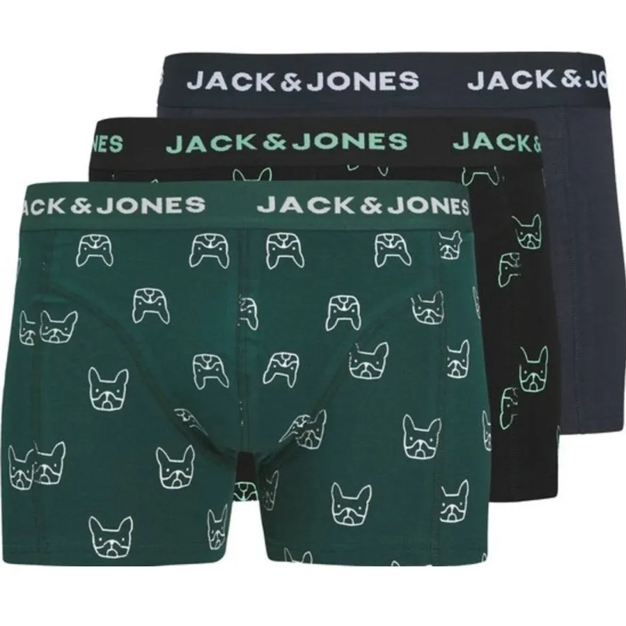 Jack & Jones boxershorts met print (set van 3) groen/zwart/donkerblauw, foto 2