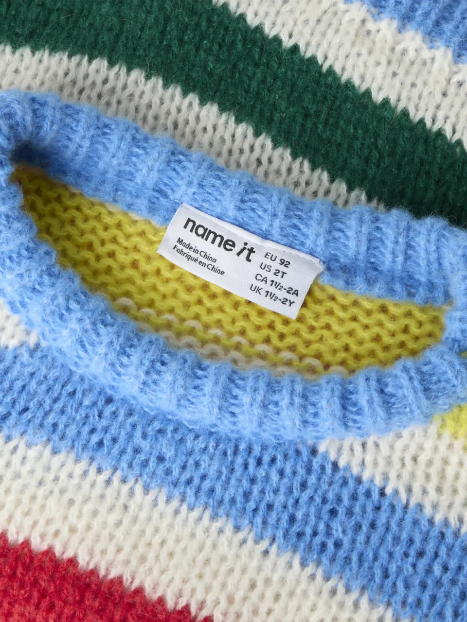 NAME IT MINI gebreide gestreepte trui - blauw Meisjes Polyester Ronde hals, foto 4