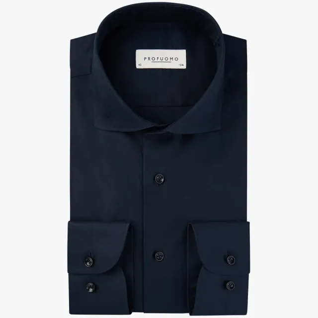 Profuomo Overhemd Supima Cutaway Navy 37