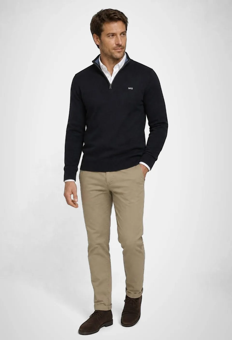 McGregor regular fit gebreide trui met kasjmier- donkerblauw blauw, foto 3