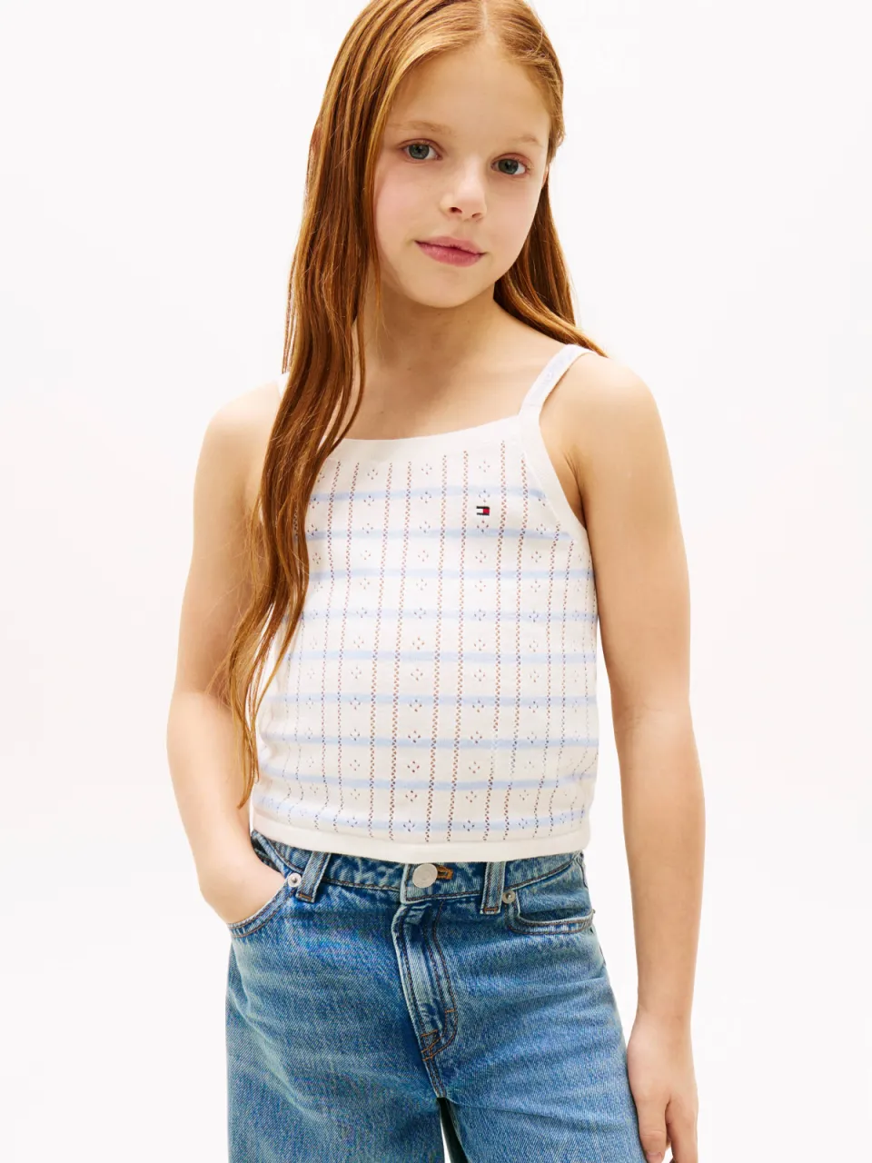 Tommy Hilfiger gestreepte spaghettitop wit, foto 3