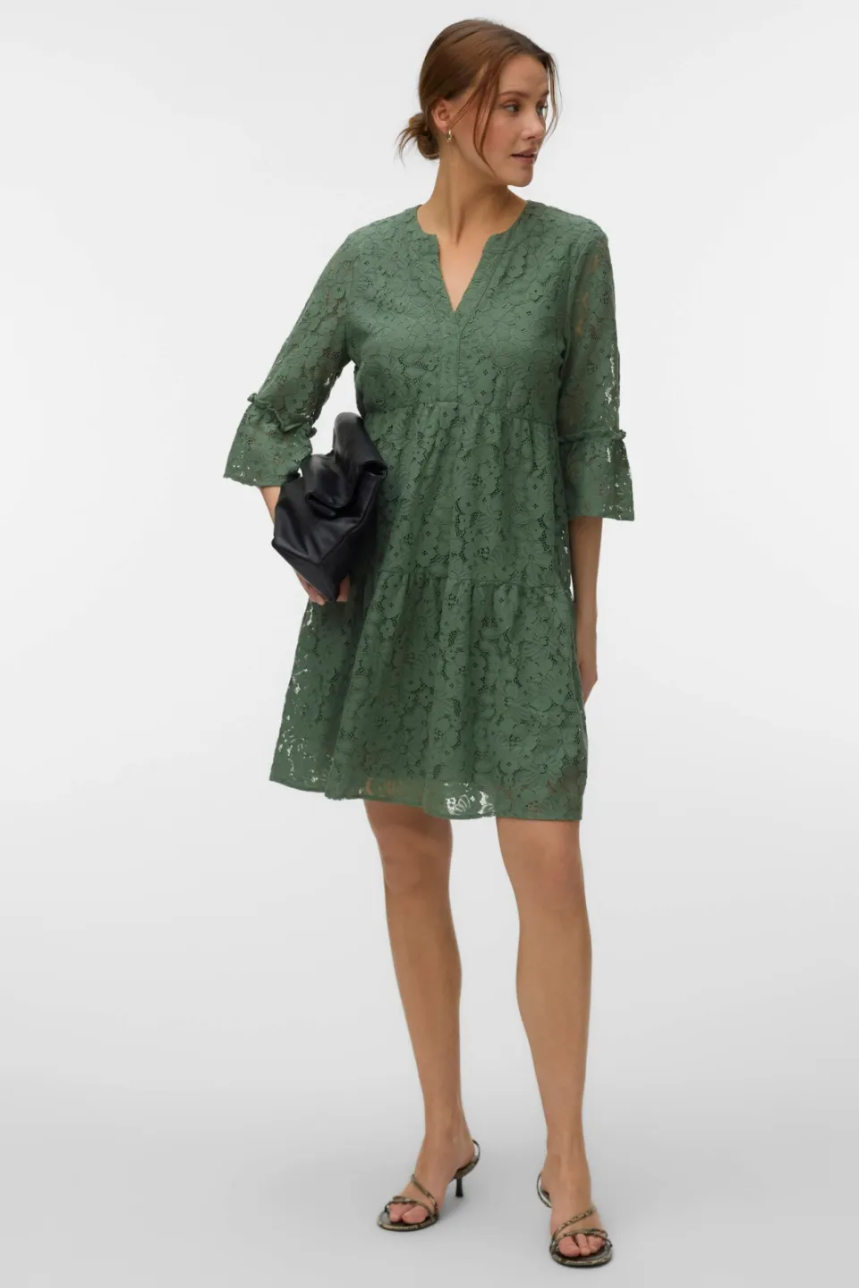 Vero Moda VMHONEY kanten jurk groen, foto 5