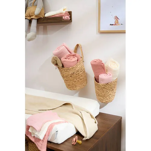 Meyco pre-washed hydrofiele swaddle inbakerdoek soft rose/rose, foto 6