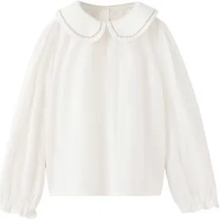 Mango Kids blousetop met borduursels naturel wit, foto 3
