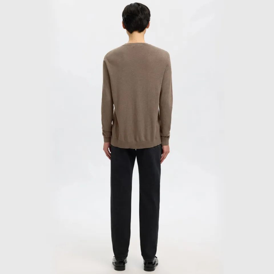 Selected pullover fijn gebreid bruin, foto 4