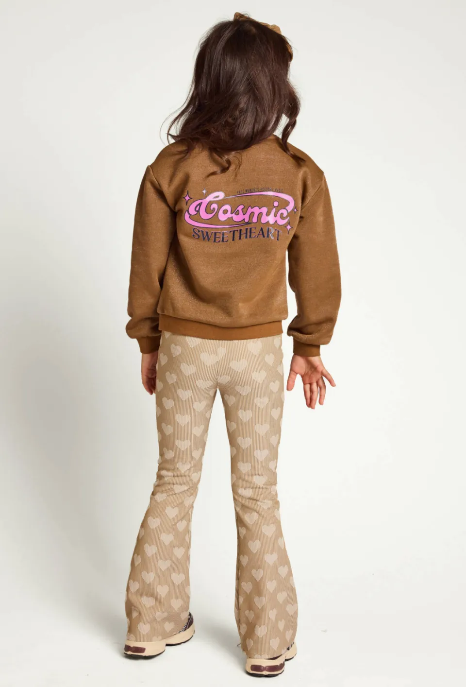 LOOXS little flared broek met hartjes beige, foto 6