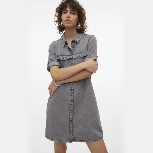 Vero Moda VMJENNIE spijkerjurk medium grey denim