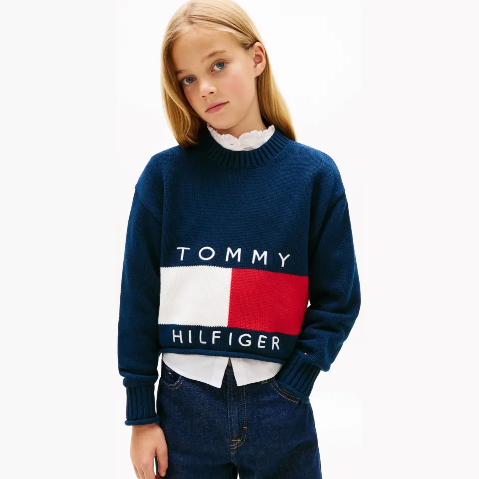 Tommy Hilfiger trui donkerblauw gebreid, foto 4