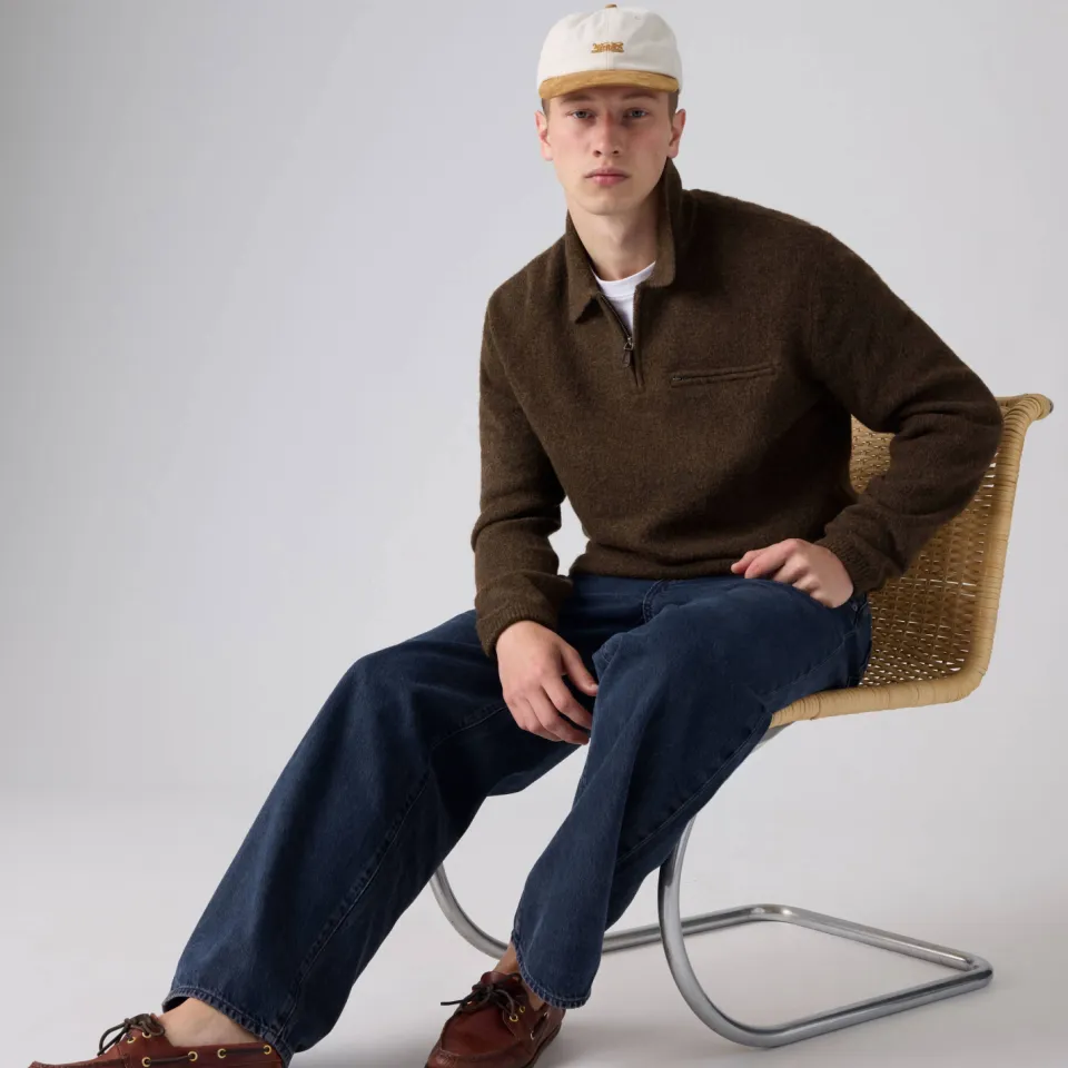 Levi's relaxed fit gebreide trui met wol - bruin, foto 4