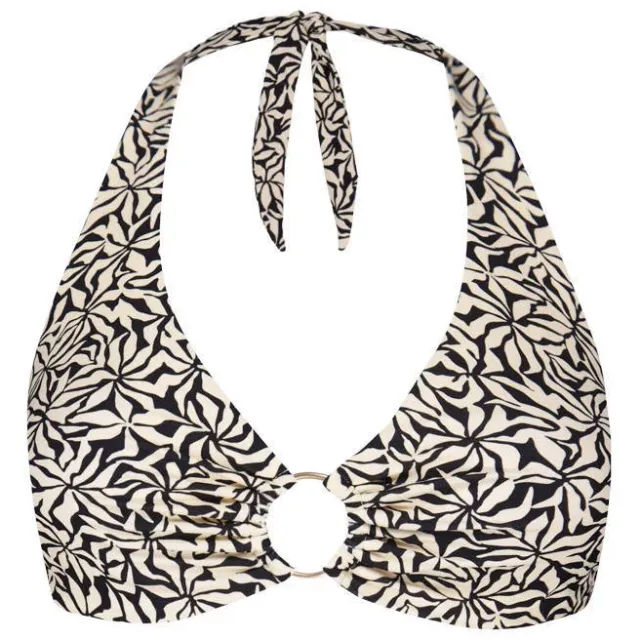 Barts Mahry voorgevormde halter bikinitop zwart/ecru, foto 2