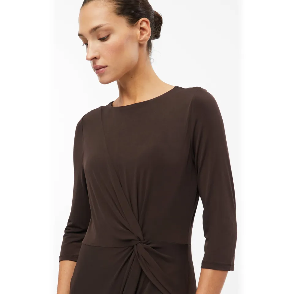 S.Oliver BLACK LABEL midi kokerjurk donkerbruin, foto 4