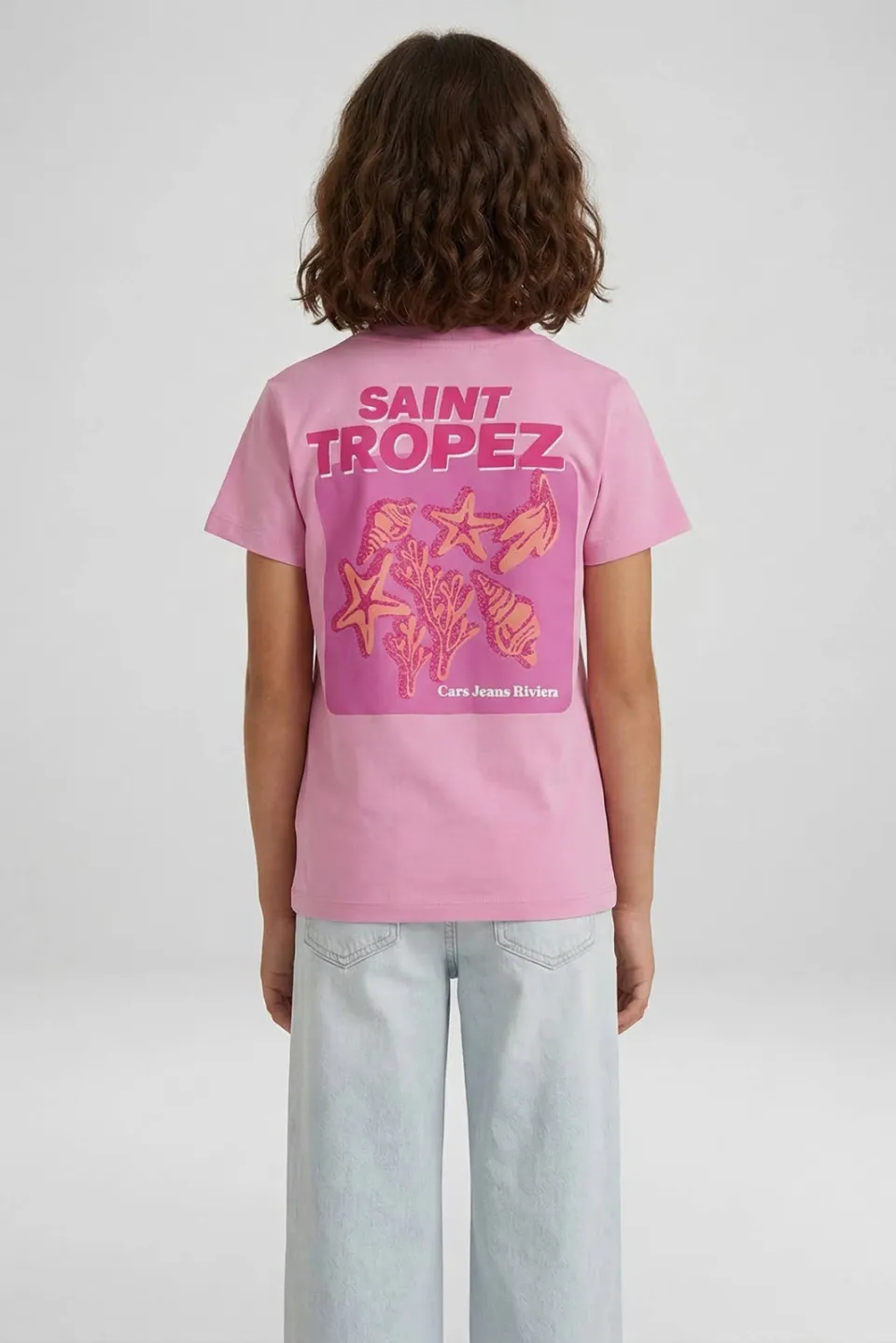 Cars T-shirt met backprint roze