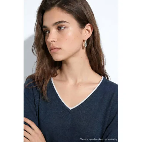 Mango TEEN gebreide trui - marineblauw, foto 4