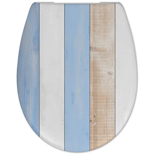Cedo Toiletzitting Cedo Dream Blue Softclose Houtlook Veelkleurig Wit