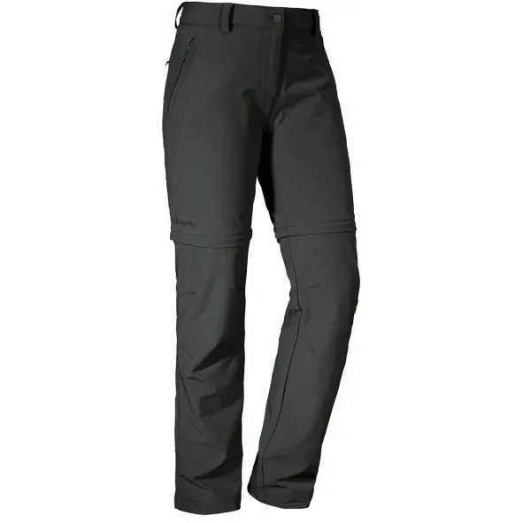 Schöffel Women's Pants Ascona Zip Off - Trekkingbroek - Short, grijs/zwart