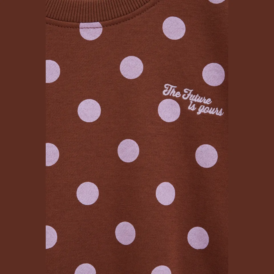 WE Fashion sweater met backprint - bruin/lila, foto 7