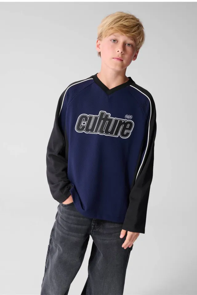 Shoeby oversized longsleeve donkerblauw, foto 7