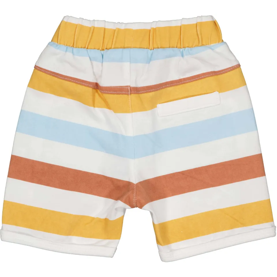 BESS regular waist gestreepte casual short oker/bruin/blauw, foto 4