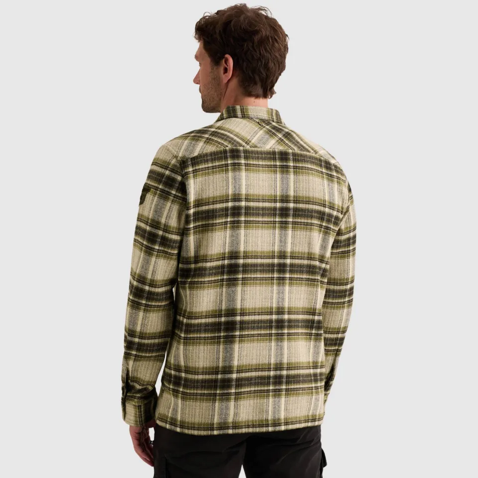 PME Legend regular fit geruit overshirt - loden groen, foto 8