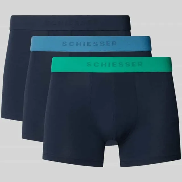 Schiesser Broek in set van 3 met logo in band veelkleurig, foto 2