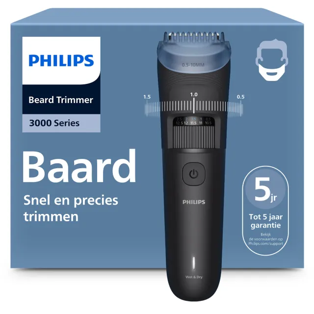 Philips Bt3660/15 Philips Series 3000 Baardtrimmer Diepzwart Glans