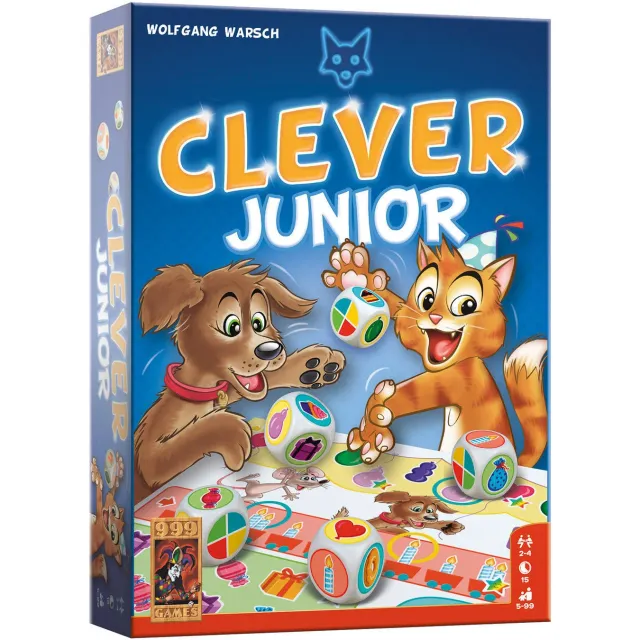 999 Games Clever Junior dobbelspel blauw, foto 2