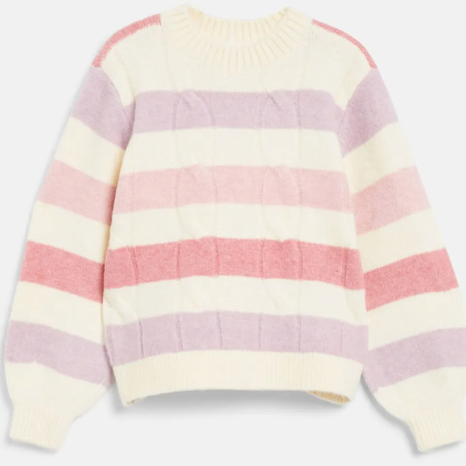 S.Oliver gebreide gestreepte trui - beige/roze/paars, foto 4