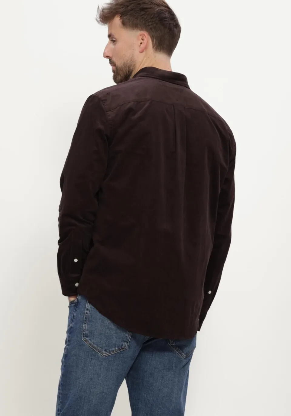 Tommy Hilfiger Heren Overhemden Solid Corduroy Rf Shirt - Bruin, foto 4