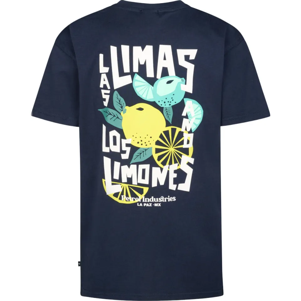Petrol Industries t-shirt met backprint donkerblauw