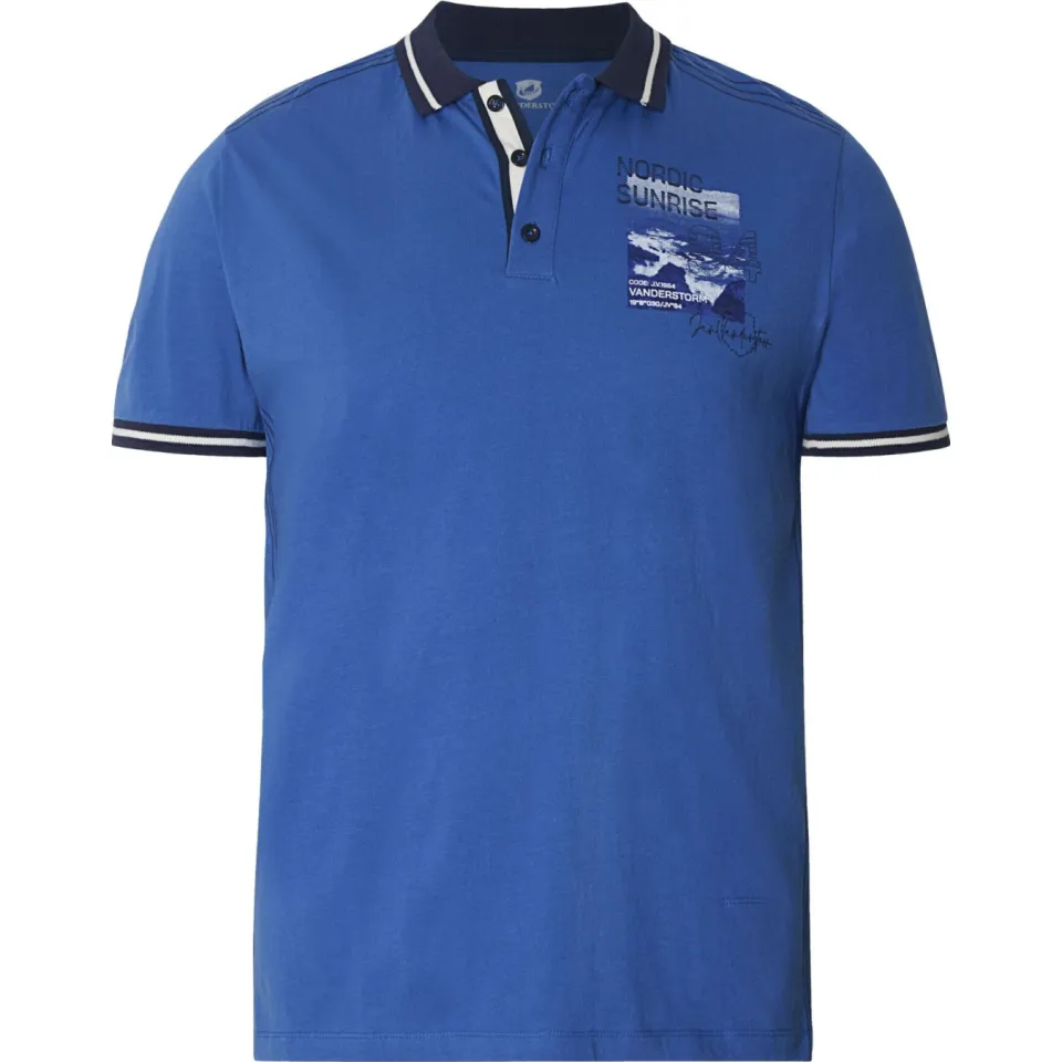 Jan Vanderstorm oversized polo Plus Size OLFTIN blauw, foto 2