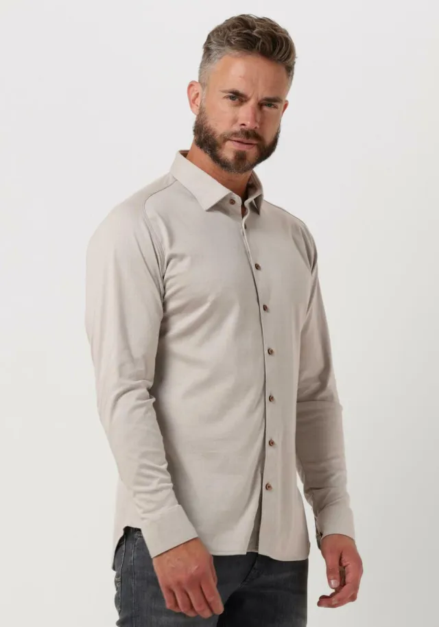 Desoto Slim Fit jersey overhemd beige Kit