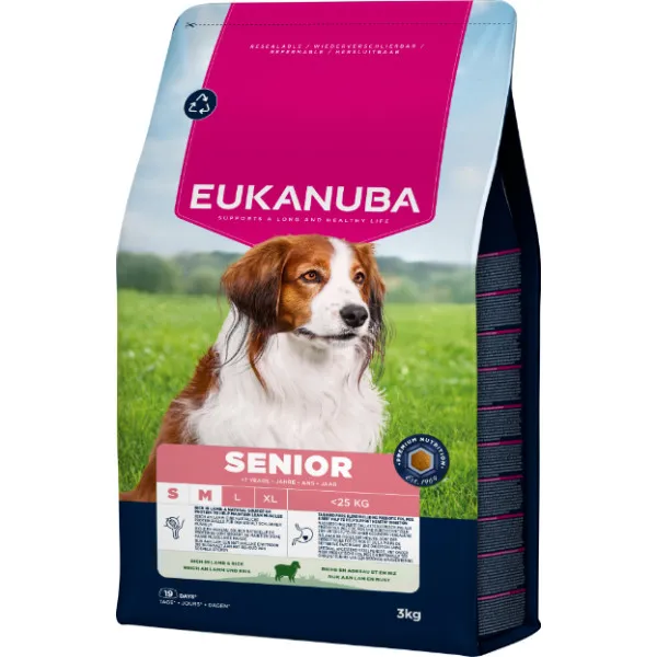 Eukanuba Senior Small/Medium lam en rijst hondenvoer