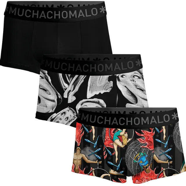 Muchachomalo Heren 3-pack Trunks Circus Veelkleurig
