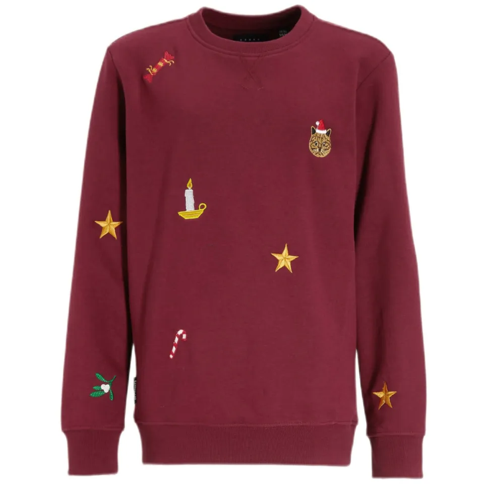 OppoSuits sweater X-Mas Icons met all over print bordeaux, foto 2