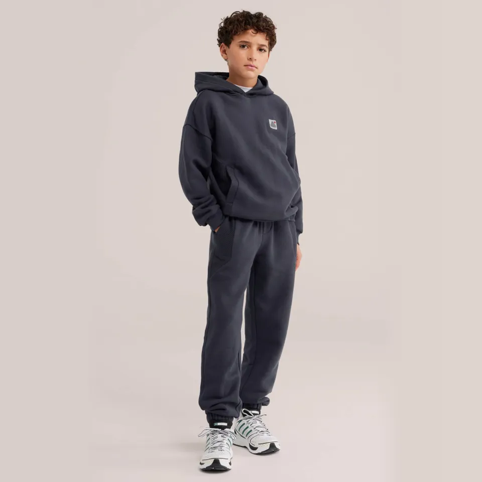 WE Fashion tapered joggingbroek donkerblauw Grijs