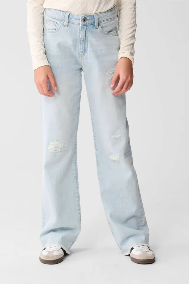Shoeby high waist straight leg jeans light blue denim Bleached